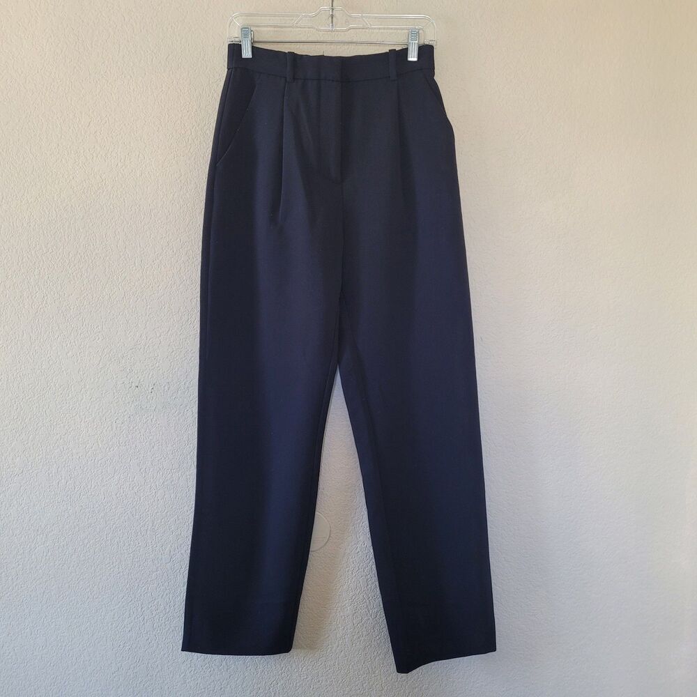 Abercrombie & Fitch Pants A&F Sloane Straight Leg Women Size 27 Black Pleated
